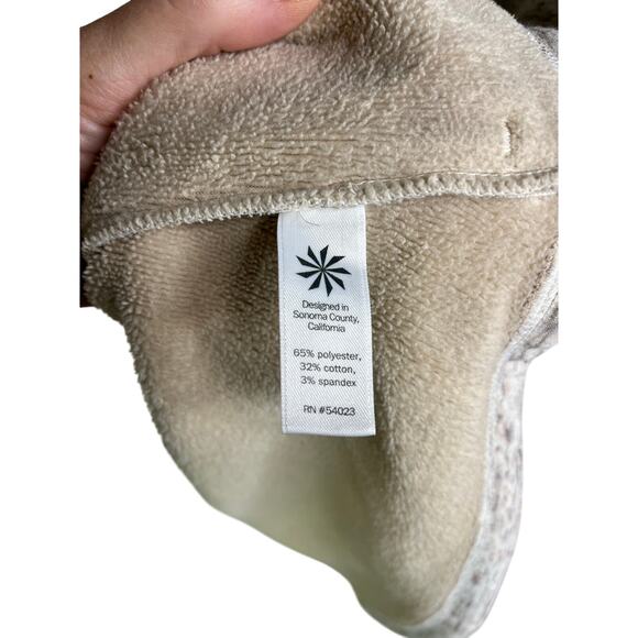 Athleta‎ Cozy Karma Asym Sweatshirt Womens L Tan Gold Zip Funnel Neck Pullover - Picture 8 of 10